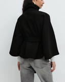 Women's Belted Woolen Cape Coat