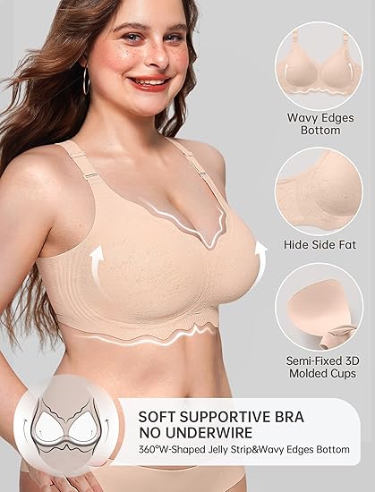 Shesways® Scalloped Seamless Full Coverage Convertible Bra