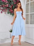 Shesways® Ruched Bust Split Thigh Cami Dress