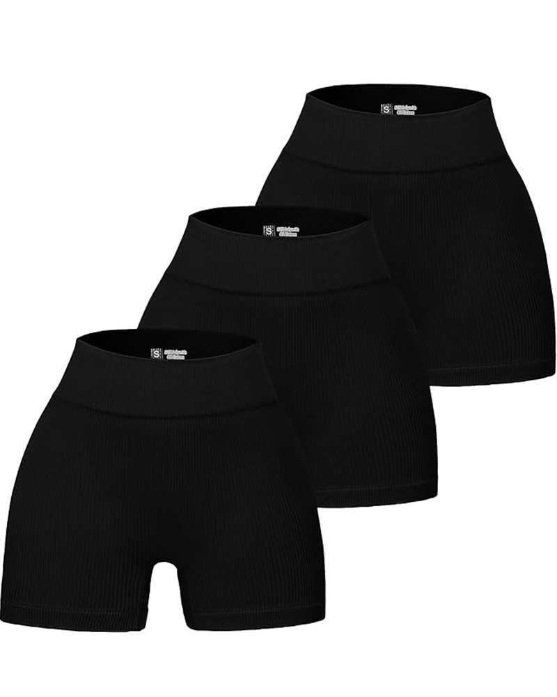 Shesways® Seamless Ribbed High Waist Workout Shortss