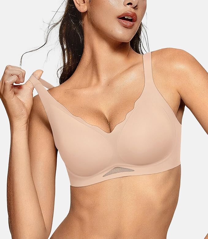 Shesways® Scalloped Wireless Bras with Mesh
