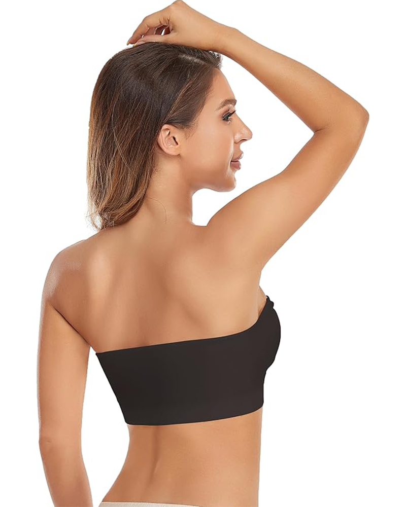Shesways® Strapless Non-Slip Bandeau Bra – Wireless, Padded, with Removable Straps