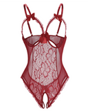 Backless Floral Lace Cutout Bodysuit