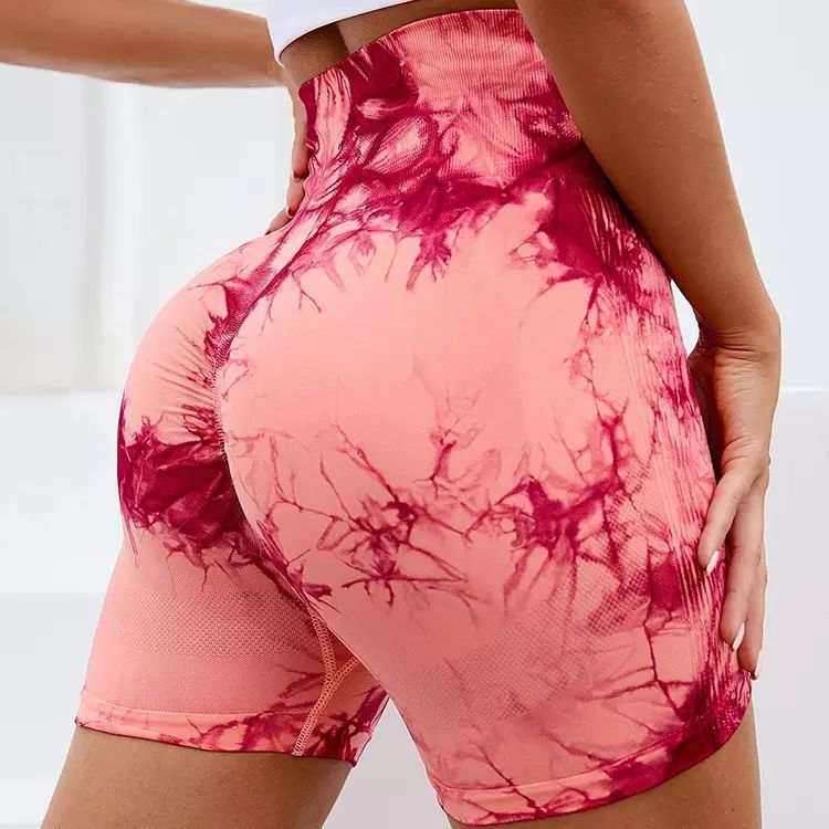 Shesways® Tie-Dye High Waist Hip Lift Bike Shorts