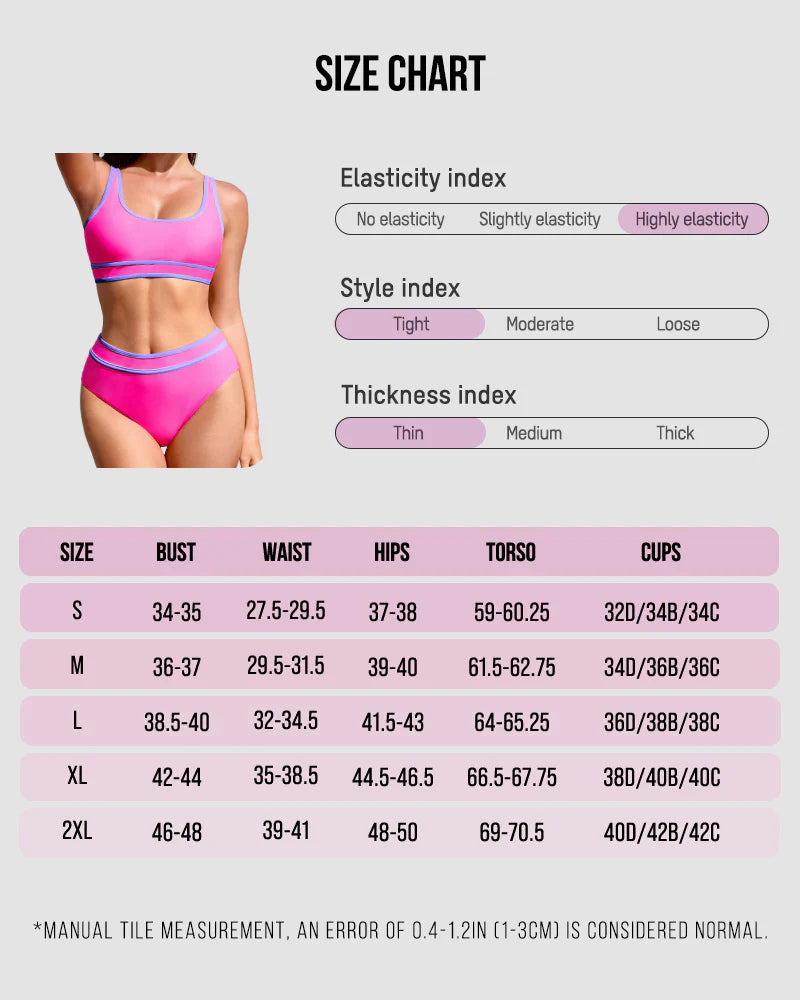 Shesways® Sporty Color Block High Waist Bikini Set