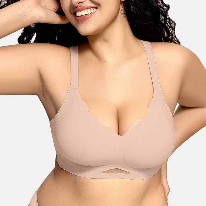 Shesways® Scalloped Wireless Bras with Mesh
