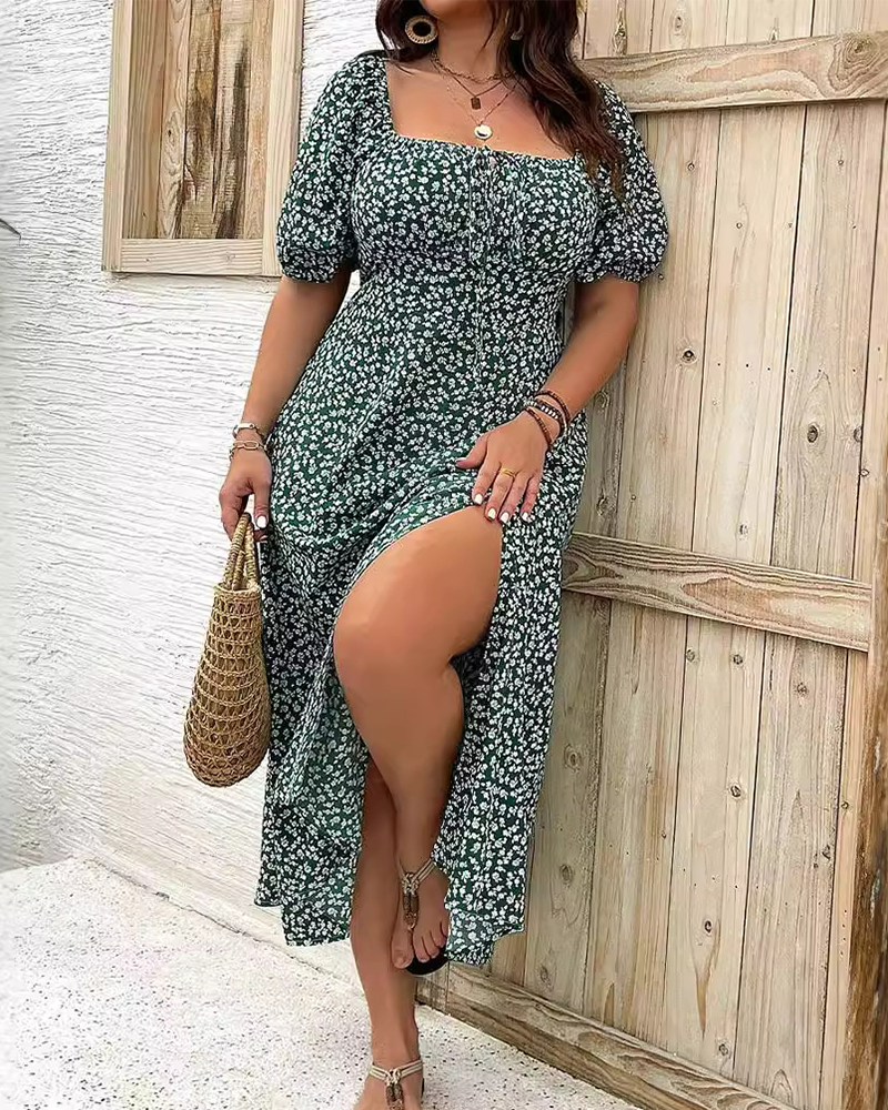 Shesways® Plus Size Floral Summer Dress