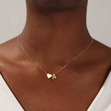 Tiny Heart Initial Necklace – 14K Gold Plated A–Z Letter Pendant, Dainty Personalized Gift for Women