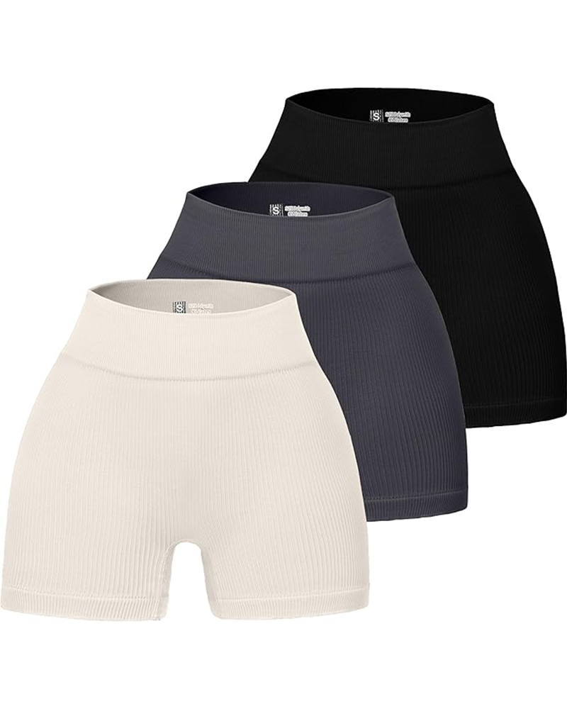 Shesways® Seamless Ribbed High Waist Workout Shortss