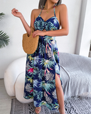 Shesways® Floral Cut-Out Maxi Dress – Sleeveless & Elegant