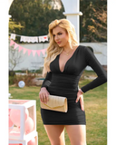 Sexy V-Neck Long Sleeve Bodycon Dress