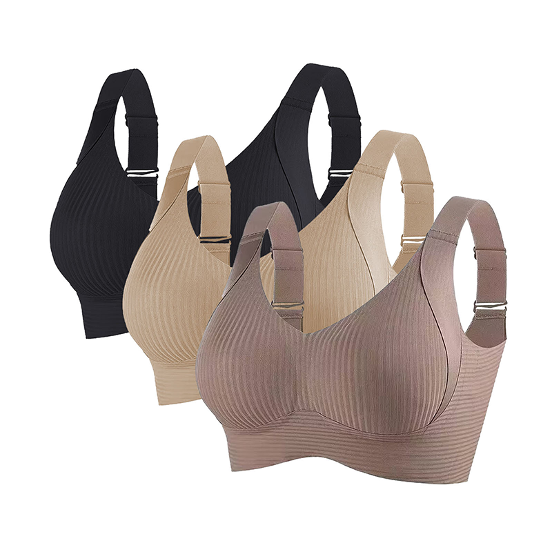 Shesways® Wireless Ribbed Bralette – Seamless, Breathable Comfort (2–4 Pack)