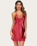 Shesways® Satin Lace Chemise Full Slips Sleepwear