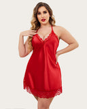 Shesways® Satin Lace Chemise Full Slips Sleepwear