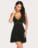 Shesways® Lace Modal V-Neck Full Slip Nightgown