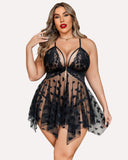 Shesways® Plus Size Lace Front Slit Nightdress