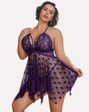 Shesways® Plus Size Lace Front Slit Nightdress