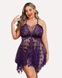 Shesways® Plus Size Lace Front Slit Nightdress