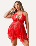 Shesways® Plus Size Lace Front Slit Nightdress