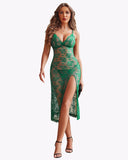 Shesways® Lace Nightdress Long Side Split Dress