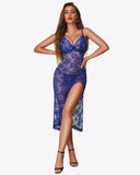 Shesways® Lace Nightdress Long Side Split Dress