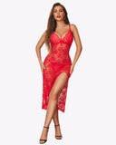 Shesways® Lace Nightdress Long Side Split Dress