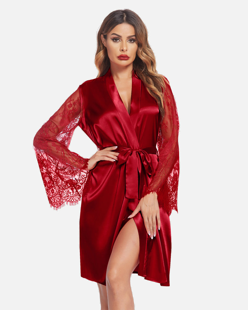 Shesways® Satin Kimono Robe