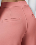 Flex High-Waisted Straight-Leg Work Pants – 4-Way Stretch Business Casual Pants with Pockets