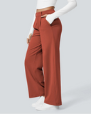 Flex High-Waisted Straight-Leg Work Pants – 4-Way Stretch Business Casual Pants with Pockets