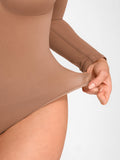 Shesways® Seamless Long Sleeve Tummy Control Thong Bodysuit