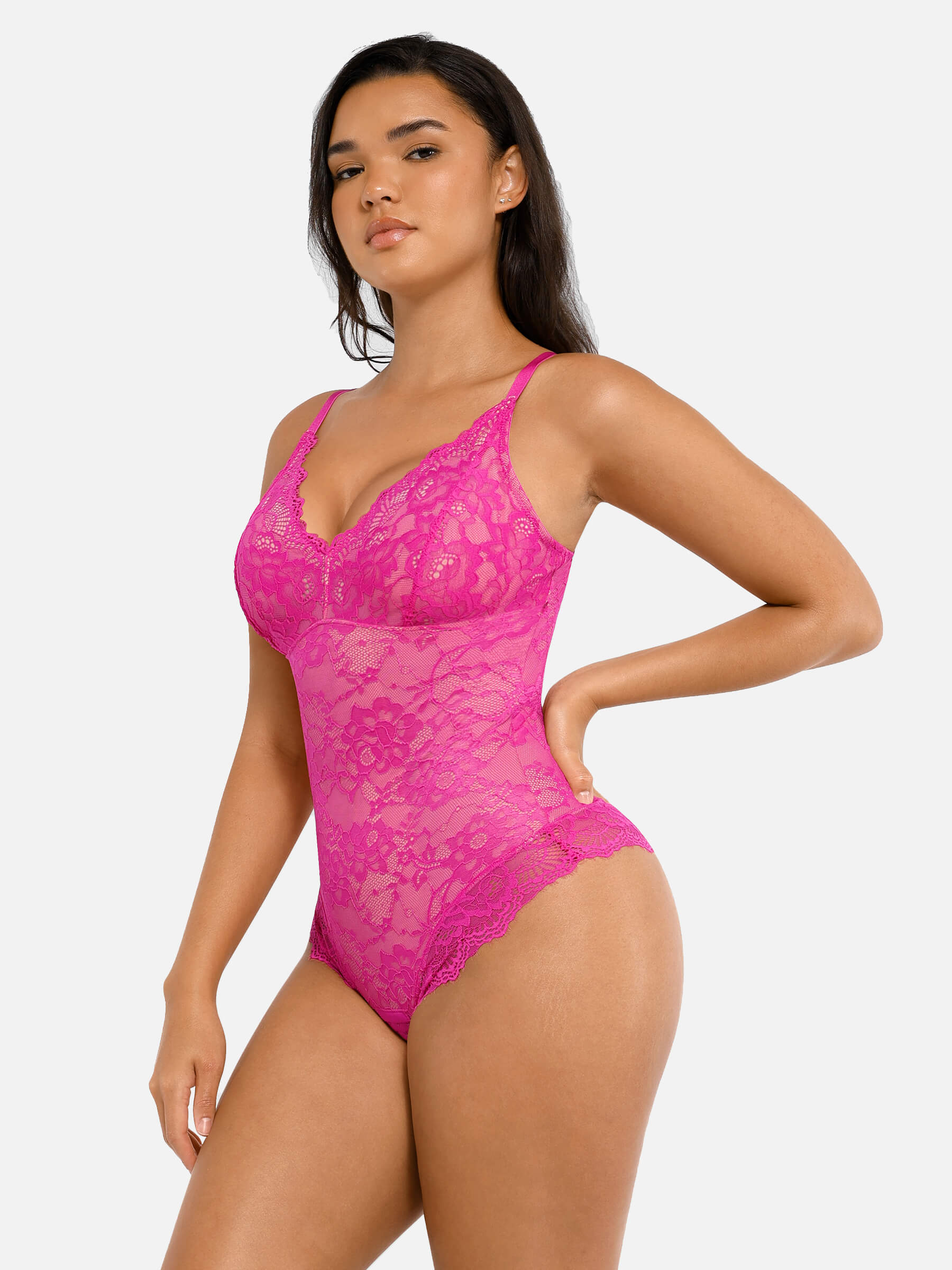 Shesways®Lace V Neck Full Bodysuit Underwear