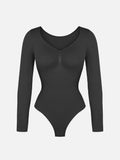 Shesways® Seamless Long Sleeve Tummy Control Thong Bodysuit