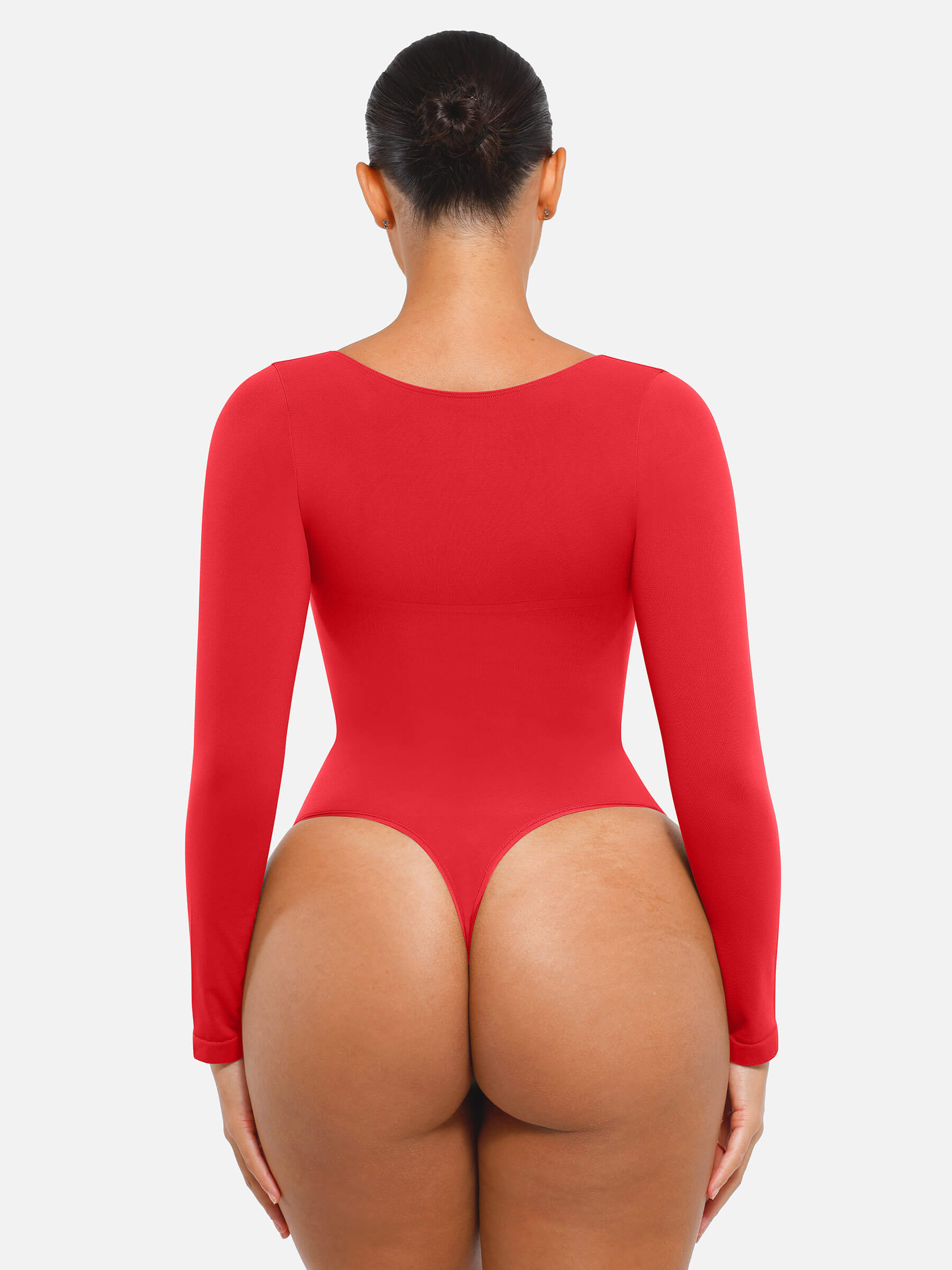 Shesways® Seamless Long Sleeve Tummy Control Thong Bodysuit