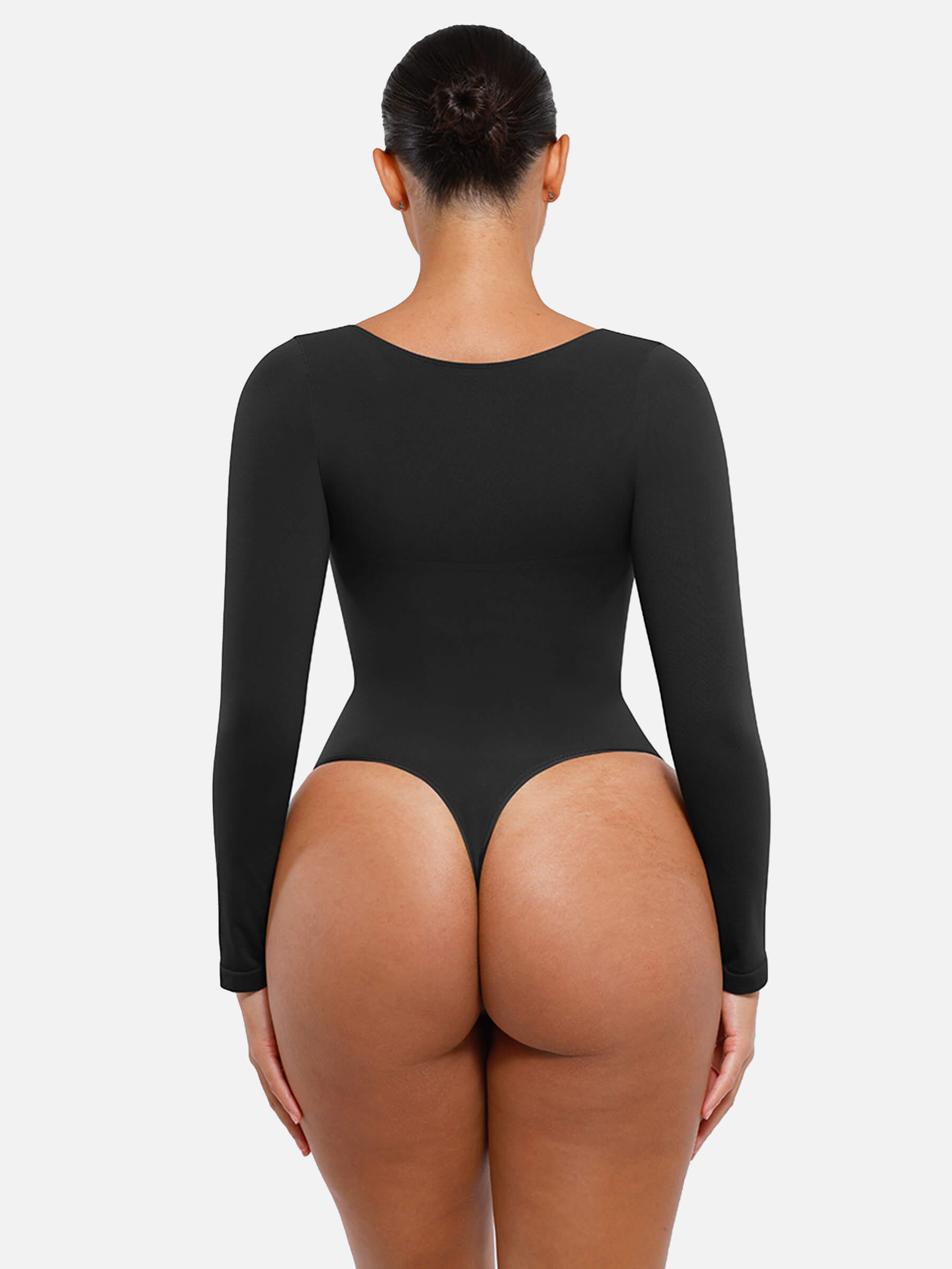 Shesways® Seamless Long Sleeve Tummy Control Thong Bodysuit
