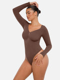Shesways® Seamless Long Sleeve Tummy Control Thong Bodysuit