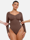 Shesways® Seamless Long Sleeve Tummy Control Thong Bodysuit