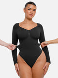 Shesways® Seamless Long Sleeve Tummy Control Thong Bodysuit