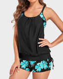 Flattering Two-Piece Tankini Swimsuit