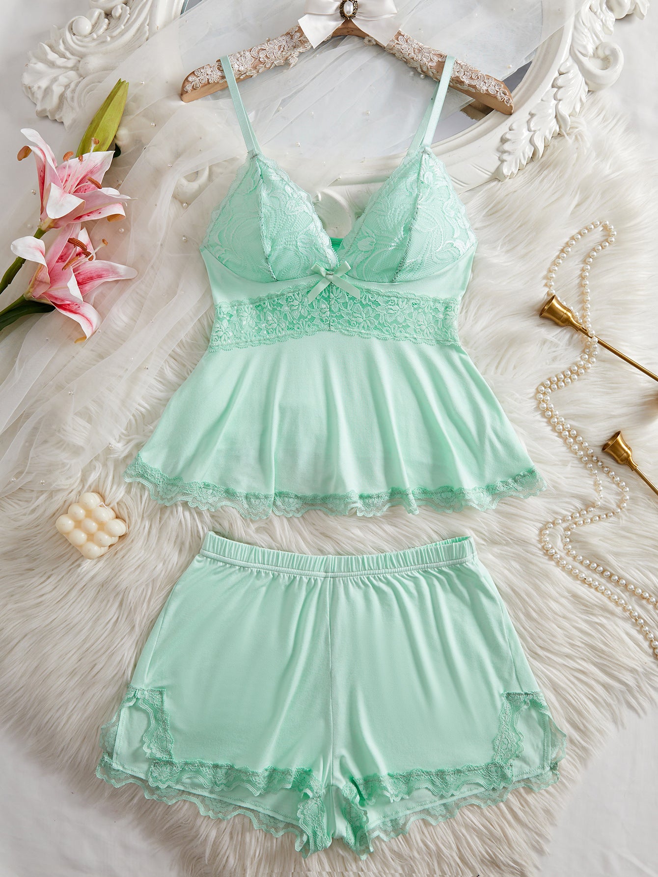 Shesways® Lace Floral Pajama Lounge Set