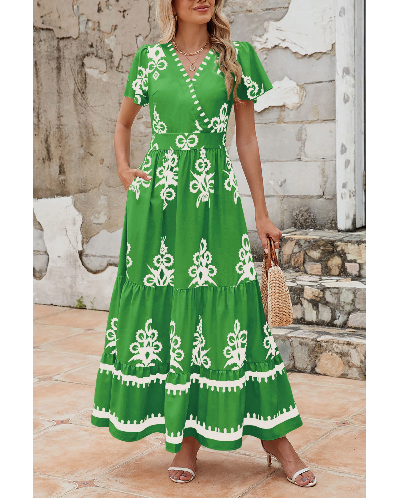Shesways® LinenChic Wrap Maxi Dress
