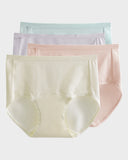 High-Waist Cotton Briefs with Extended Gusset & Antibacterial Lining (4 Pack)