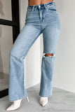 Shesways®Just Agree With Me High Rise Vintage Flare Jeans (Medium-Light)