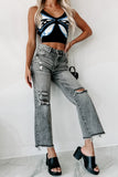 Shesways®What A Rush High Rise Distressed Special A Mom Jeans (Grey)