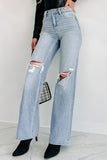 Shesways®Linus High Rise 90s Vintage Flare Jeans (Medium-Light)