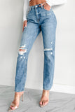 Shesways®Archie High Rise Distressed Girlfriend Jeans (Medium)