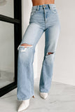 Shesways®Linus High Rise 90s Vintage Flare Jeans (Medium-Light)