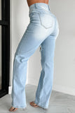 Shesways®Only Good Days High Rise Distressed Wide Leg Jeans (Light)