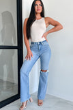 Shesways®Just Agree With Me High Rise Vintage Flare Jeans (Medium-Light)