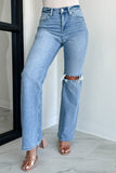 Shesways®Just Agree With Me High Rise Vintage Flare Jeans (Medium-Light)