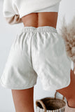 Shesways®Give Me Attitude Faux Leather Drawstring Shorts (Cream)